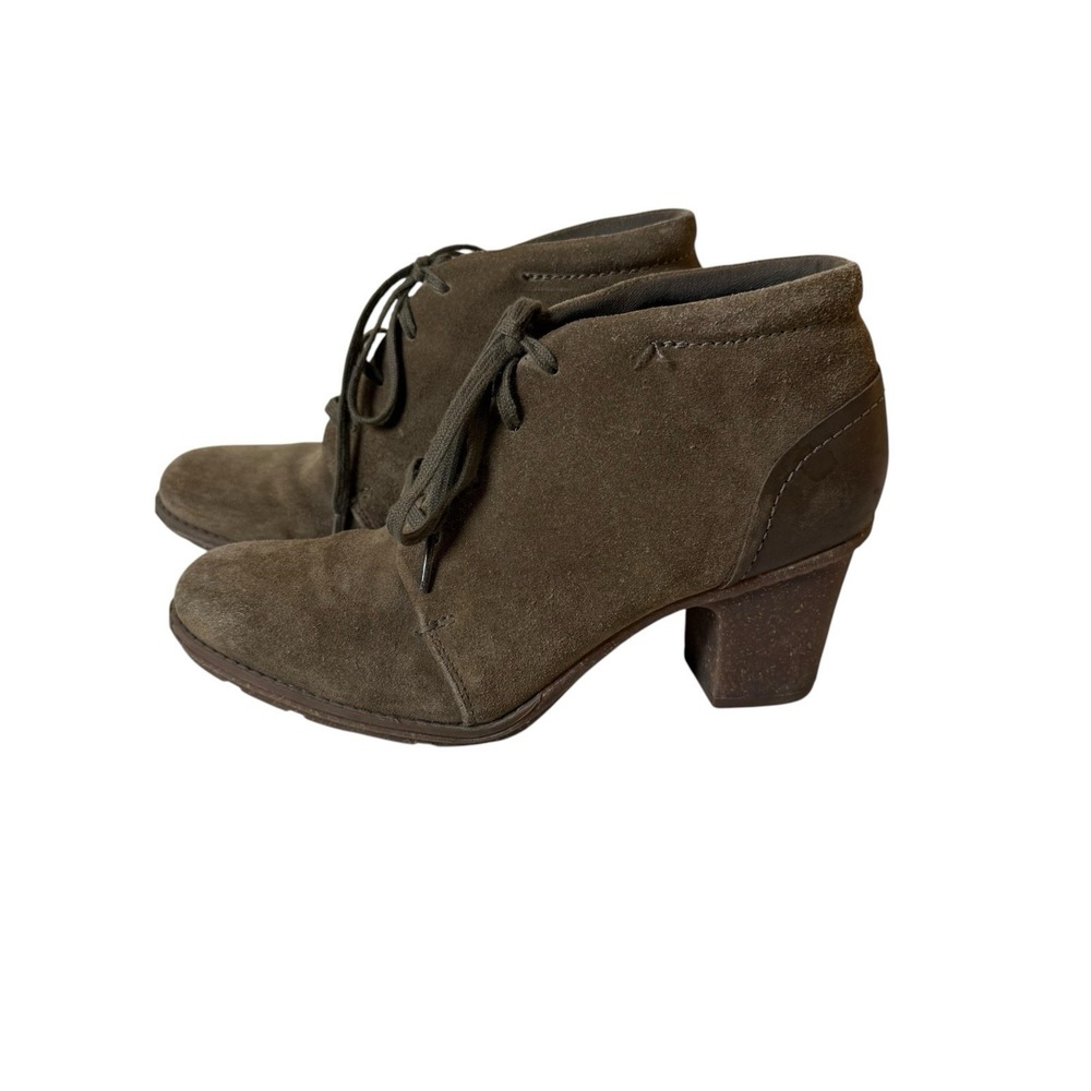 Clarks Sashlin Sue Ankle Bootie Womens 9M Olive Brown Indie Sleaze Boho Hipster